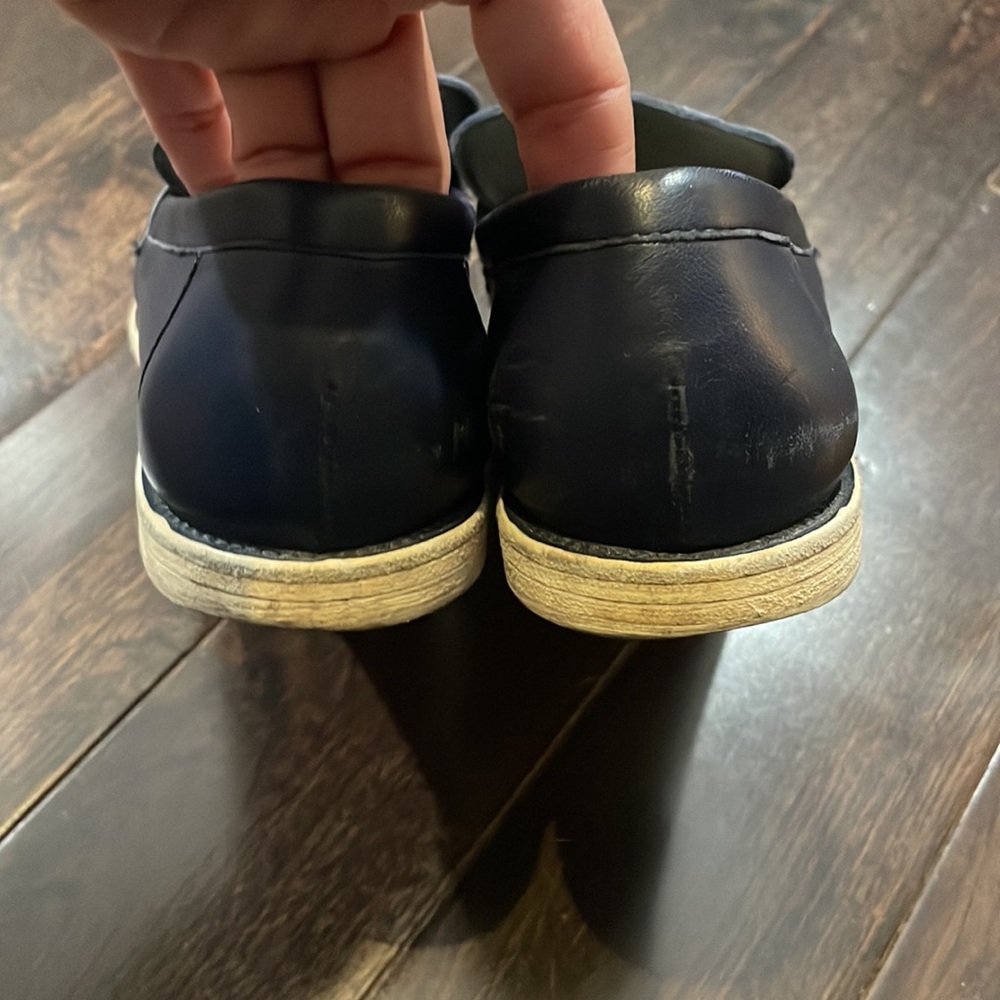 CHANEL Navy Leather Penny Loafers - Picture 10 of 12